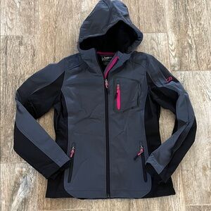 Women's Gray and Black Ski Jacket with Pink Accents Sz S - NEW